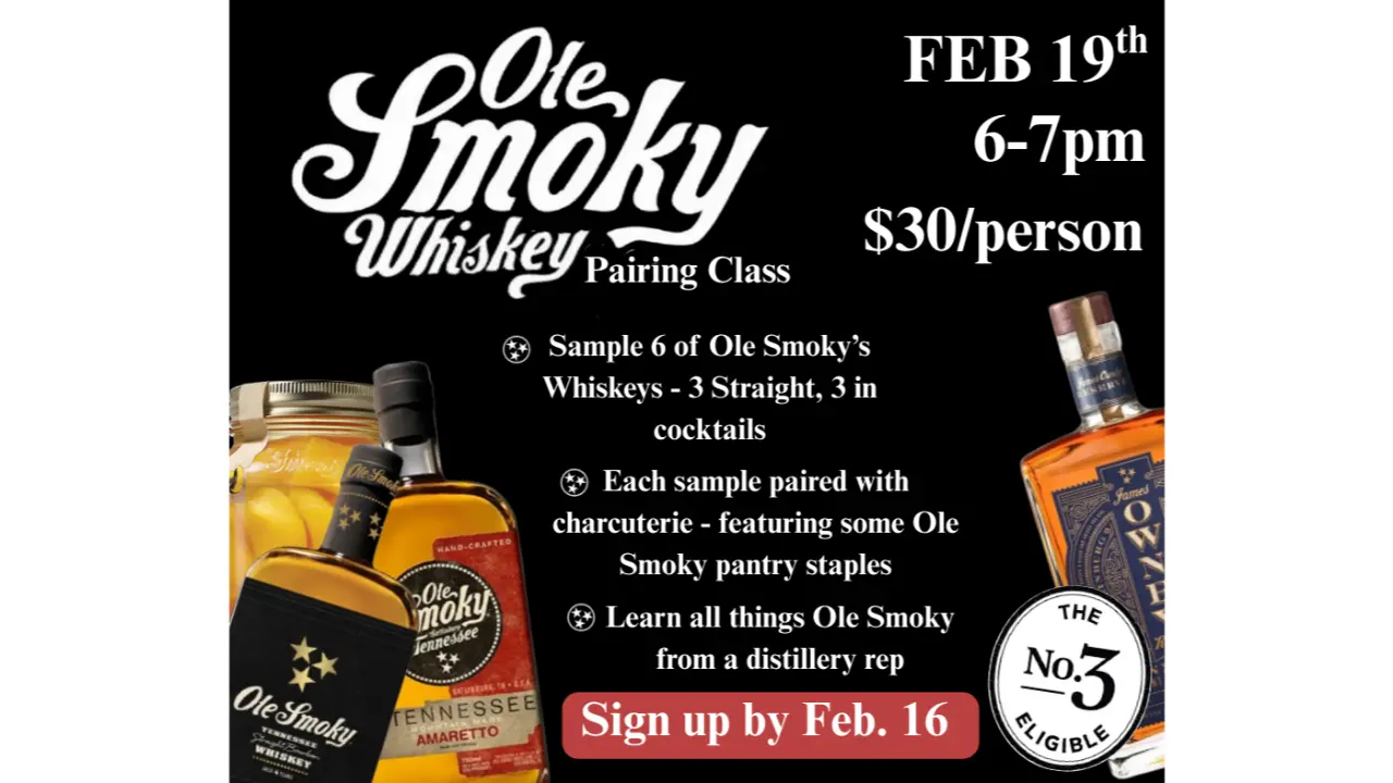 ole smoky whiskey pairing class